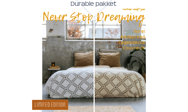 Never Stop Dreaming sprei haakpakket